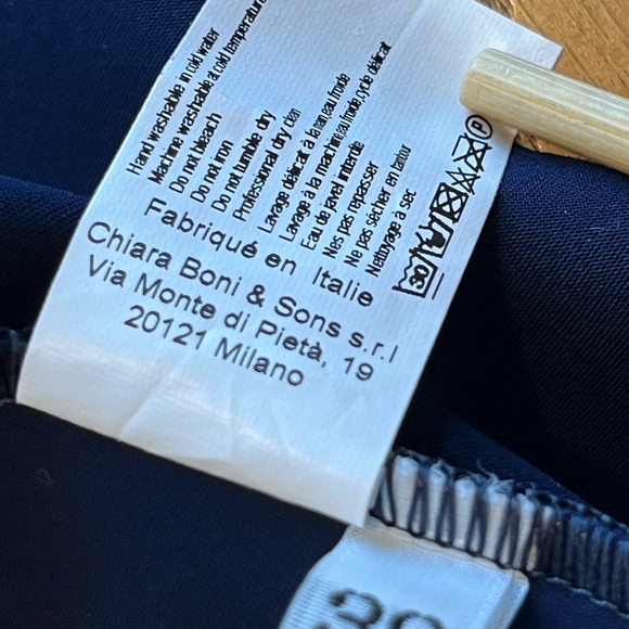 NWT Chiara Boni Dagmara Cap Sleeve Sweetheart Neckline Long Dress Navy Size 2 - Picture 13 of 15